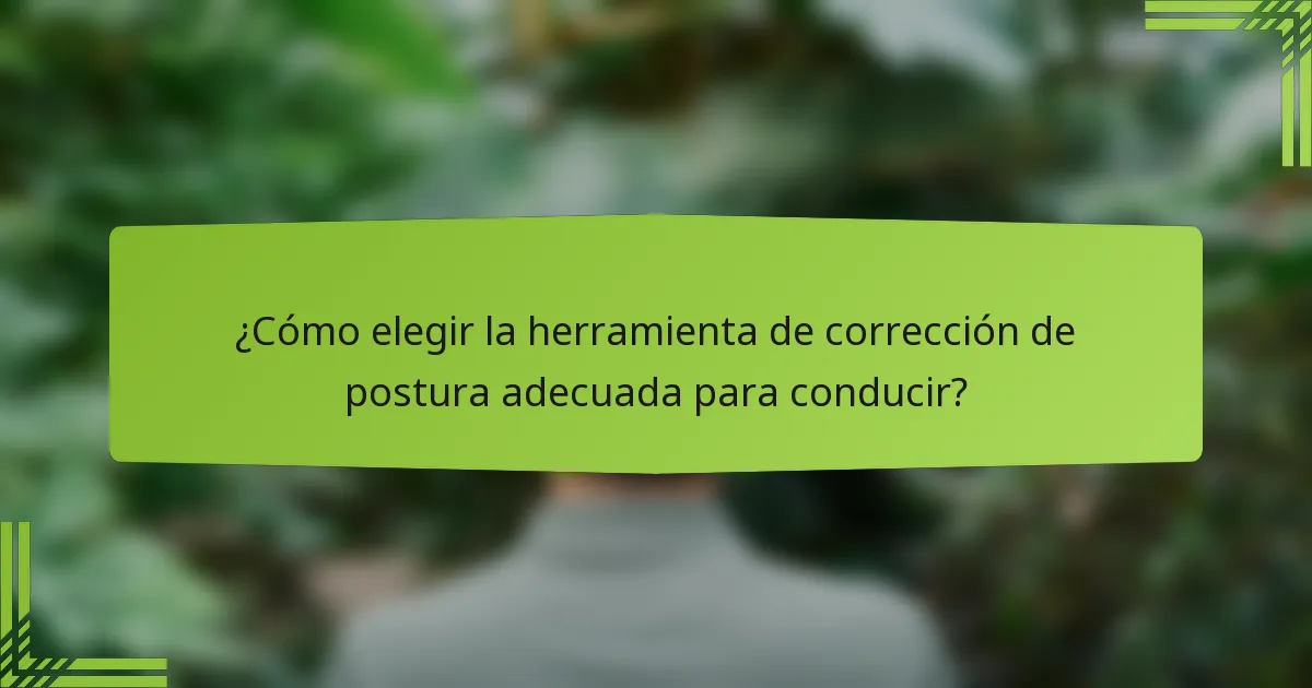 ¿Cómo elegir la herramienta de corrección de postura adecuada para conducir?