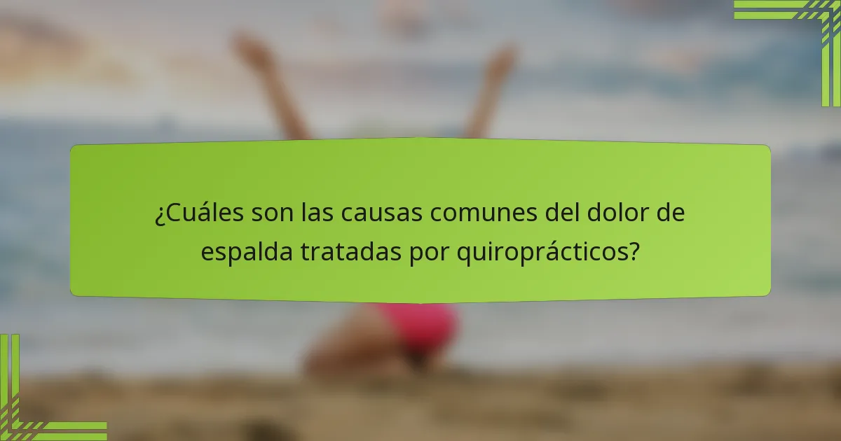 ¿Cuáles son las causas comunes del dolor de espalda tratadas por quiroprácticos?